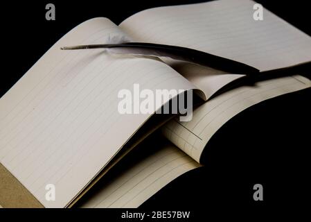 Small Hand Sewn Notebook Bookbinding Supplies Stock Photo by