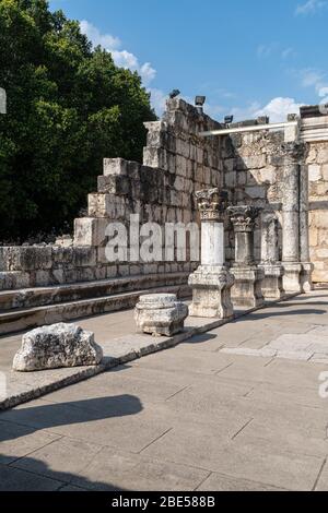 The capernaum synagogue in Israel Stock Photo