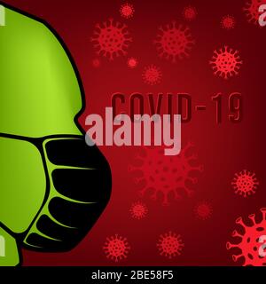 Coronavirus outbreak safety measures. man using mask icon vector illustration isolated on white background Stock Vector