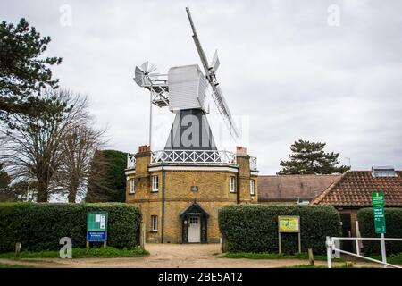 LONDON- MARCH, 2019: Wimbledon Windmill, a grade 2 listed Windmill on Wimbledon Common, with a tea room and museum Stock Photo