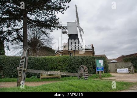 LONDON- MARCH, 2019: Wimbledon Windmill, a grade 2 listed Windmill on Wimbledon Common, with a tea room and museum Stock Photo