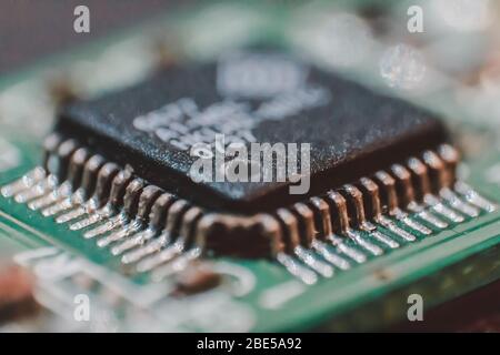 Close up of controller chip on computer memory Stock Photo