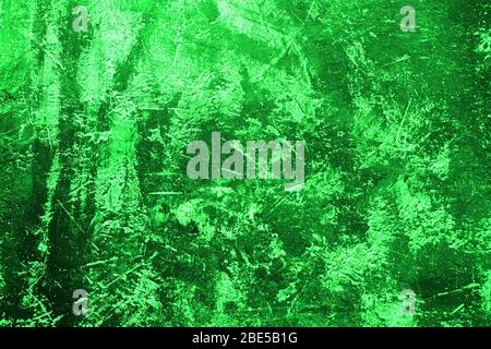 Top view black and green painted grunge texture, background Stock Photo