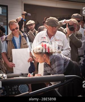 Lady Susie Moss, wife of Stirling Moss at Goodwood Revival, West Sussex on 21 September 2009. Stock Photo