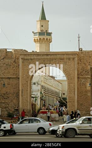 The main city gate to medina at the green square Stock Photo