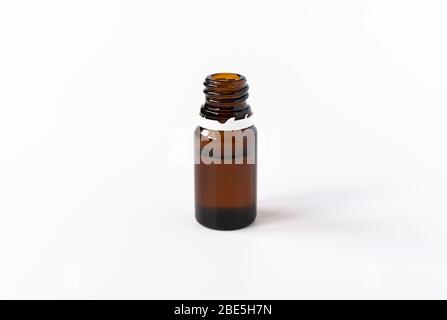 natural cosmetics concept, isolated glass bottle with hyaluronic acid Stock Photo