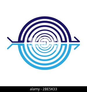 Abstract icon of a spiral. Stock illustration isolated on a white background. Simple design Stock Vector