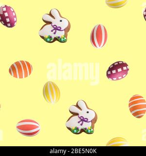 Easter Egg Watercolor Pattern - Yellow Wrapping Paper by