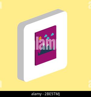 Mountains Landscape Simple vector icon. Illustration symbol design template for web mobile UI element. Perfect color isometric pictogram on 3d white s Stock Vector
