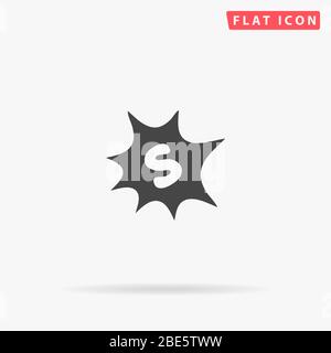 Letter S Shield flat vector icon. Glyph style sign. Simple hand drawn illustrations symbol for concept infographics, designs projects, UI and UX, webs Stock Vector