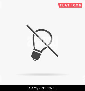 Light Off flat vector icon. Glyph style sign. Simple hand drawn illustrations symbol for concept infographics, designs projects, UI and UX, website or Stock Vector