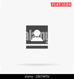 Photo, Picture flat vector icon. Glyph style sign. Simple hand drawn illustrations symbol for concept infographics, designs projects, UI and UX, websi Stock Vector