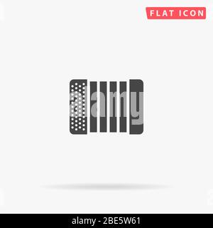 Button Accordion flat vector icon. Glyph style sign. Simple hand drawn illustrations symbol for concept infographics, designs projects, UI and UX, web Stock Vector
