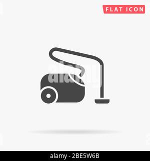 Vacuum Cleaner flat vector icon. Glyph style sign. Simple hand drawn illustrations symbol for concept infographics, designs projects, UI and UX, websi Stock Vector