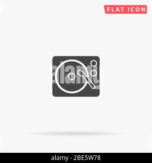 Record Player flat vector icon. Glyph style sign. Simple hand drawn illustrations symbol for concept infographics, designs projects, UI and UX, websit Stock Vector