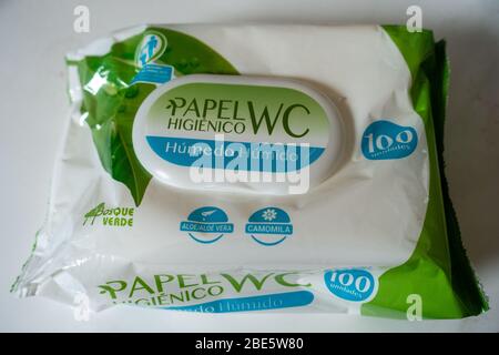 wet wipes in packet Stock Photo