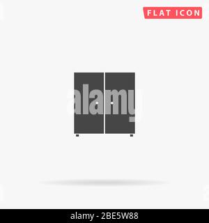 Cabinet flat vector icon. Glyph style sign. Simple hand drawn illustrations symbol for concept infographics, designs projects, UI and UX, website or m Stock Vector