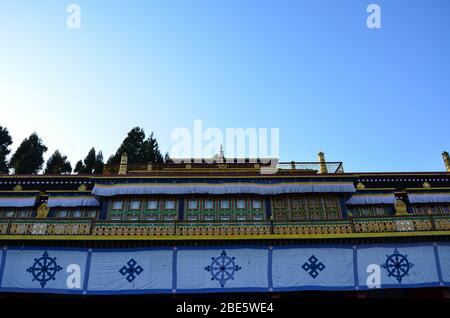 Exterior view of the beautiful Rumtek Monastery, Sikkim, India Stock Photo