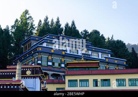 Exterior view of the beautiful Rumtek Monastery, Sikkim, India Stock Photo