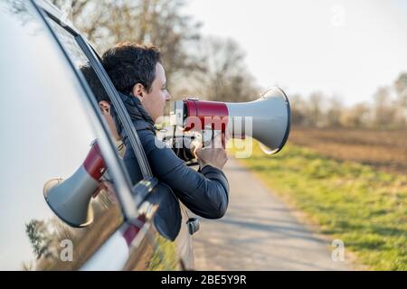4+ Thousand Car Megaphone Royalty-Free Images, Stock Photos & Pictures