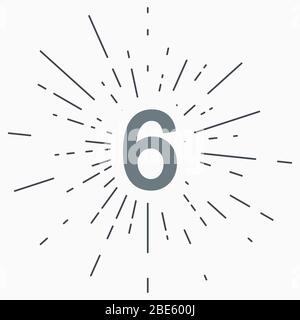 Vintage illustration with sun rays. Number one icon. For website, application, logo and design template. Stock Vector