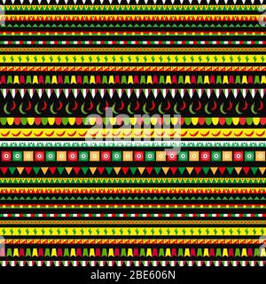 Cinco de Mayo seamless pattern with a traditional ornament. Mexican ethnic, tribal endless background, texture. illustration. Stock Photo