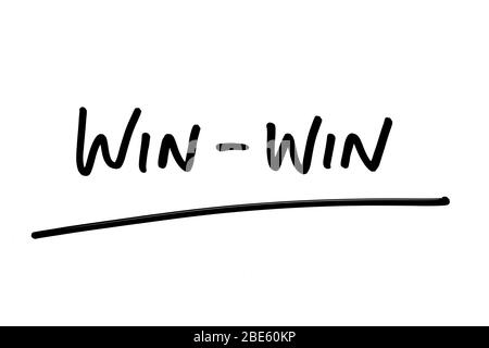Wins Withe Lin We Will Win! handwritten on a white background Stock Photo - Alamy