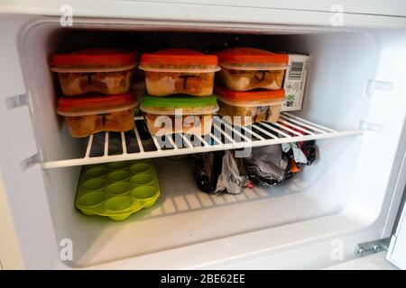 freezer full of food Stock Photo