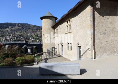 Maison Forte de Hautetour. Maison transfrontalière. Saint-Gervais-les-Bains. Haute-Savoie. France. Stock Photo