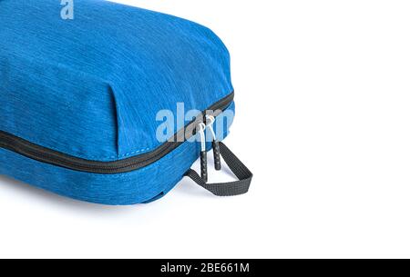 Blue backpack on a white Stock Photo