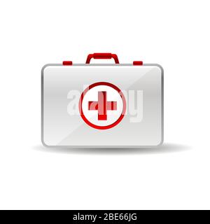 Virus first aid help kit box icon Stock Vector