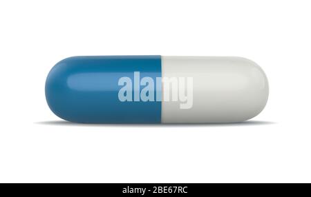 3d realistic white medical pill, top view. Design template of pills, capsules for graphics,mockup. Vector illustration. Stock Vector