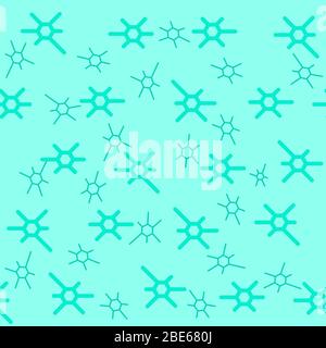 Coronavirus seamless pattern. Repetitive vector illustration of flat blue viruses isolated on background. Coronavirus, pandemic Stock Vector