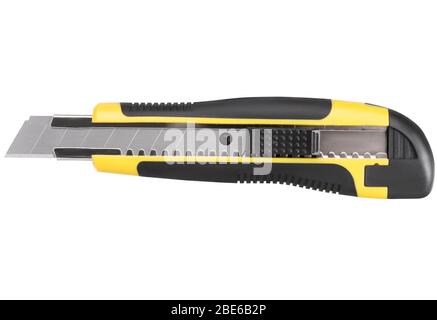 Stationery knife with a blade isolated on a white background Stock Photo
