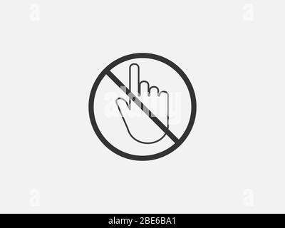 Do not touch icon. Vector illustration, flat design. Stock Vector