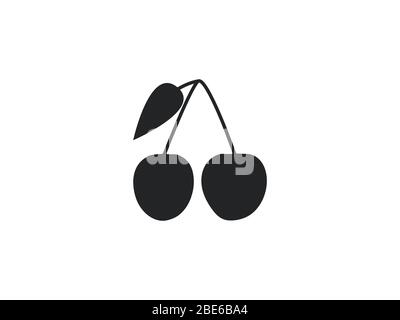 Cherry, fruit icon. Vector illustration, flat design. Stock Vector