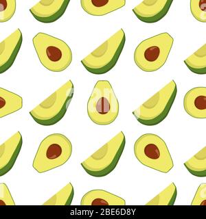 Illustration on theme big colored seamless avocado, bright fruit pattern for seal. Fruit pattern consisting of beautiful seamless repeat avocado. Simp Stock Vector