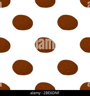 Illustration on theme big colored seamless coconut, bright fruit pattern for seal. Fruit pattern consisting of beautiful seamless repeat coconut. Simp Stock Vector