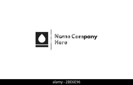 Vector logo on which the abstract image of a drop squared. Stock Vector
