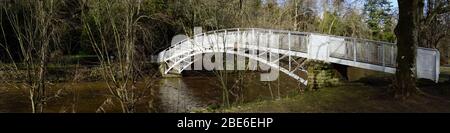 Laurie Bridge over River Teviot, Wilton Lodge Park, Hawick, Scottish Borders Stock Photo