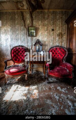 Interior of an abandoned industrial building on Craiyon