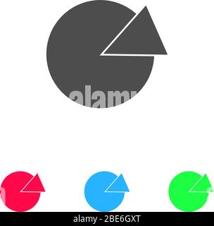 Pie chart icon flat. Color pictogram on white background. Vector illustration symbol and bonus icons Stock Vector