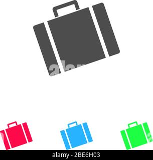Suitcase icon flat. Color pictogram on white background. Vector illustration symbol and bonus icons Stock Vector
