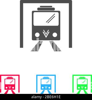 Metro icon flat. Color pictogram on white background. Vector illustration symbol and bonus icons Stock Vector
