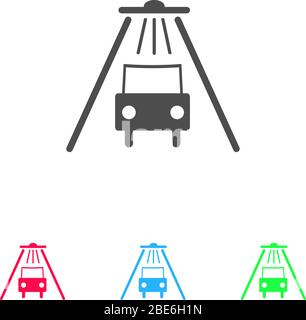 Car wash icon flat. Color pictogram on white background. Vector illustration symbol and bonus icons Stock Vector