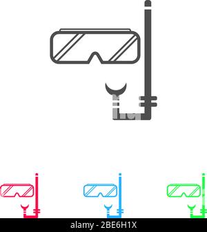 Diver icon flat. Color pictogram on white background. Vector illustration symbol and bonus icons Stock Vector