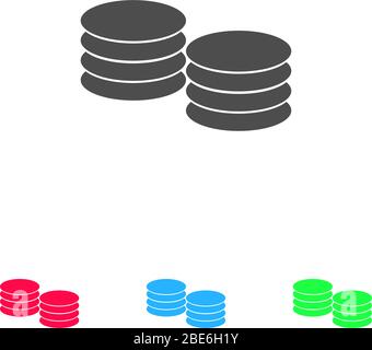 Penny icon flat. Color pictogram on white background. Vector illustration symbol and bonus icons Stock Vector