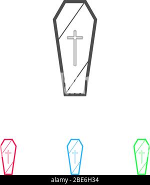 Coffin icon flat. Color pictogram on white background. Vector illustration symbol and bonus icons Stock Vector