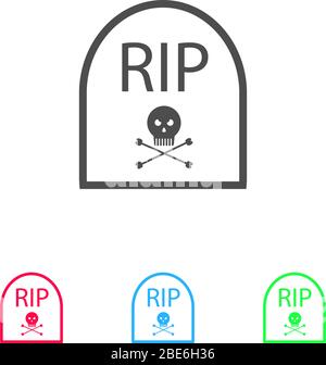 Grave icon flat. Color pictogram on white background. Vector illustration symbol and bonus icons Stock Vector