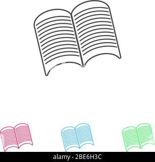Open book icon flat. Color pictogram on white background. Vector illustration symbol and bonus icons Stock Vector